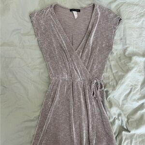 Brown and white Striped Wrap Dress size medium